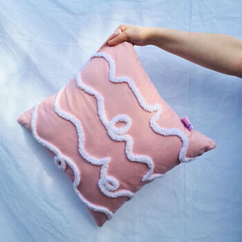 Pink Cotton Punch Needle Tufted Cushion, 4 of 8