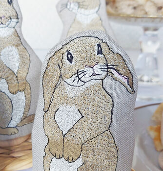Embroidered Rabbit Egg Cosy, 7 of 7