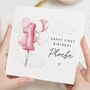 Pink Balloons 1st Birthday Card For Daughter, thumbnail 1 of 6