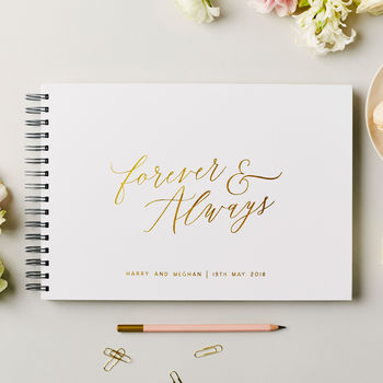 Personalised Forever And Always Wedding Guest Book, 3 of 11