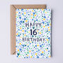 16th Birthday Card For Men, Geometric 16th Card, For Him, thumbnail 1 of 2