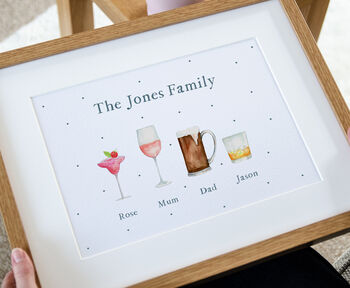 Personalised Family Drinks Print, 4 of 9