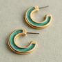 Turquoise Enamel Hoop Earrings, thumbnail 1 of 7