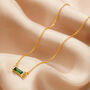 Baguette Birthstone Necklace In 18 Carat Gold Vermeil, thumbnail 9 of 12