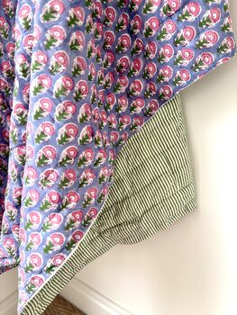 Luxury Reversible Block Print Quilt, 4 of 5