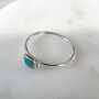 Turquoise Square Detail Sterling Silver Ring, thumbnail 5 of 6