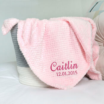 Personalised Pink Waffle Baby Wrap, 3 of 6