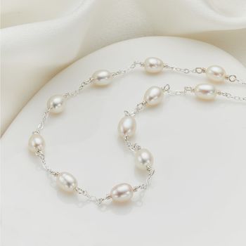 Girls Sterling Silver First Pearl Gift Set, 5 of 8