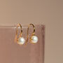 Modern Pearl Drop Earrings In Sterling Silver, thumbnail 1 of 9