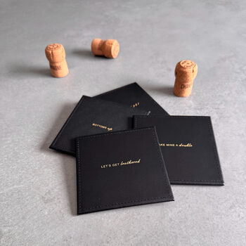 Cheers Leather Coasters – Housewarming Or New Home Gift, 12 of 12