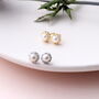 Sterling Silver Pearl And Crystal Earring Studs, thumbnail 5 of 5