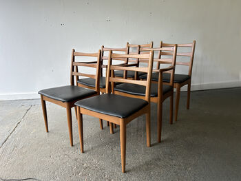 Mid Century Set Of Dining Chairs By Schreiber Furniture, 10 of 12