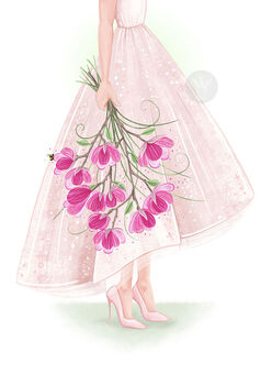 Magnolias Flower Person Illustrated Print, 2 of 2