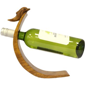 Carved Wooden Wine Holder Dolphin, 5 of 5