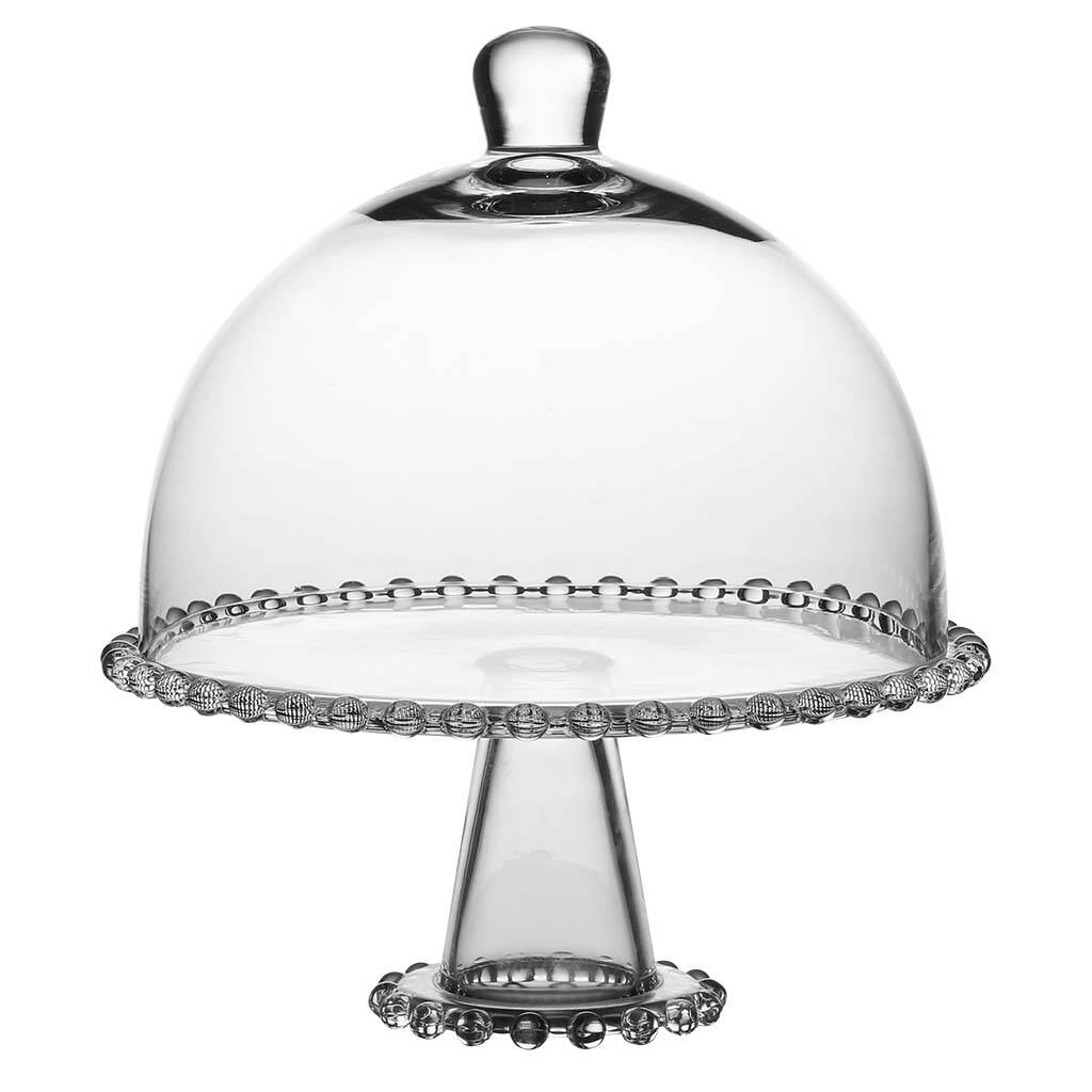 Swirl Cake Stand with Glass Lid
