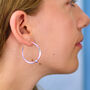 Sterling Silver Large Hoop Earrings With Beads, thumbnail 3 of 6