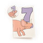 Number Seven Dinosaur Card And Badge Set, thumbnail 1 of 4