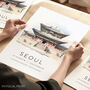 Seoul South Korea Travel Poster, thumbnail 1 of 7