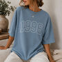 Personalised Vintage Birth Year Oversized T Shirt Gift For Her, thumbnail 1 of 3