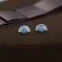 Blue Opal Fan Stud Earrings In Sterling Silver, thumbnail 4 of 11