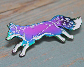 Vulpecula Fox Constellation Enamel Pin Badge, 2 of 4