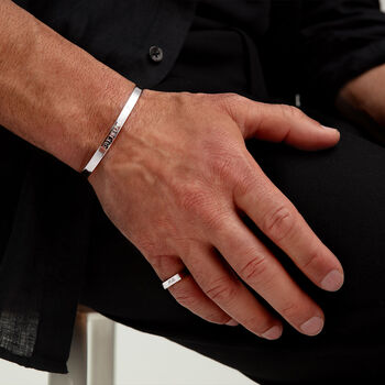 Personalised Cuff Bangle 925 Solid Silver, 6 of 7