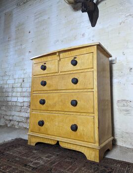 Late 1800s Antique Pine Maple Chest Drawers, 4 of 5
