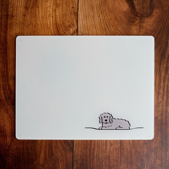 Fluffy Dog Glass Worktop Saver, 2 of 3