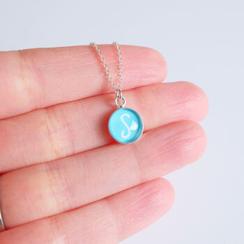 Sterling Silver Colour And Initial Necklace, 5 of 9