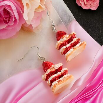 Strawberry Cheesecake Earrings Gift, 4 of 6