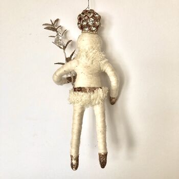 Spun Cotton Christmas Decoration Gold Twig Girl, 6 of 6