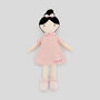 Personalised My 1st Doll In Pink Dress Black Hair, thumbnail 1 of 4