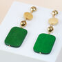 Gold Plated Composite Wood Earrings, thumbnail 3 of 5