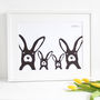 Bunny Family Selfie, Easter Personalised Print, thumbnail 3 of 3