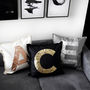 Personalised Metallic Initial Letter Cushion, thumbnail 6 of 8