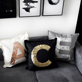 Personalised Metallic Initial Letter Cushion, 6 of 8