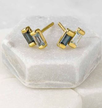 Gold Vermeil Stud Earrings London And Blue Topaz, 3 of 4