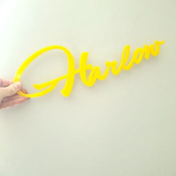 Personalised Black Acrylic Wall Name, 6 of 7