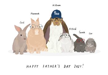 Personalised Rabbit Fathers Day Print, 2 of 2