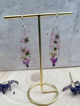 Drop Earrings With Pressed Flowers, 4 of 4
