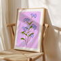 Delicate Floral Art Print Lilac, thumbnail 3 of 5