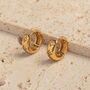 Sparkle Star Gold Vermeil Plated Huggie Hoops, thumbnail 5 of 8