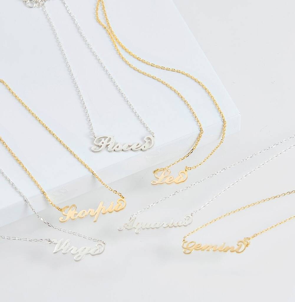 Sterling Silver Zodiac Star Sign Necklaces By Mylee London