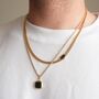 Gold Onyx Necklace Set Cuban Onyx Chain Onyx Pendant, thumbnail 4 of 12