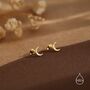 Sterling Silver Tiny Moon Earrings, thumbnail 4 of 12