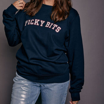 Picky Bits Varsity Slogan Christmas Sweatshirt, 4 of 7