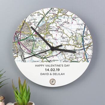 Personalised Map Wooden Clock, 2 of 5