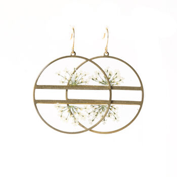 Queen Anne's Lace Pressed Flower Earrings, 2 of 2