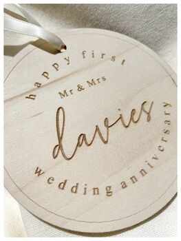 Happy First Wedding Anniversary Personalised Gift, 5 of 5