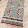 Soft Blue Hand Woven Wool/Cotton Kilim Rug, thumbnail 4 of 5